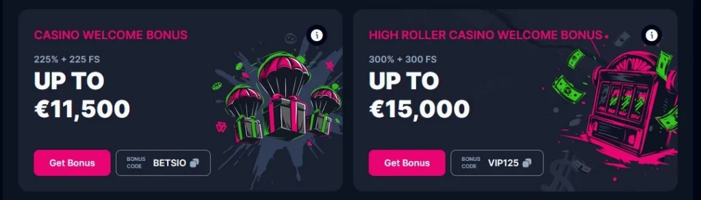 Betsio Casino Main Welcome Packages