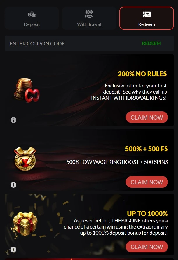Casino Extreme Redeem Welcome Bonus