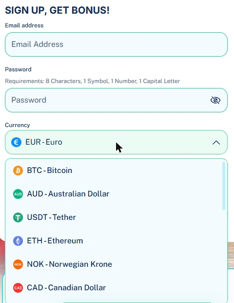 Dailyspins Casino Signup Currency