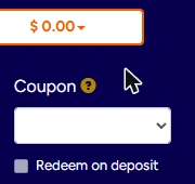 Jackpot Capital Casino Deposit Coupon Selector