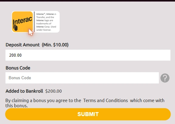 LuckyNiki Cashier Deposit
