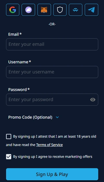 MyBet Sign Up Form
