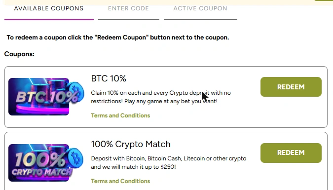 PrimePlay Casino Available Coupons