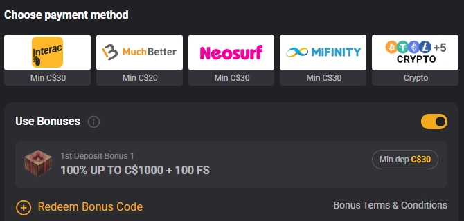 Rollero Casino Deposit Method and Bonus