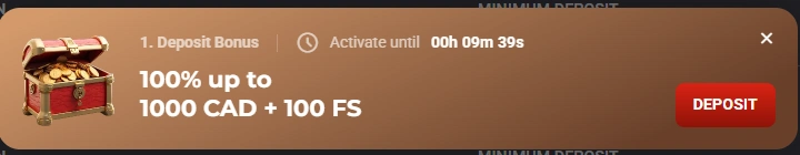 Rollero Casino First Deposit Countdown
