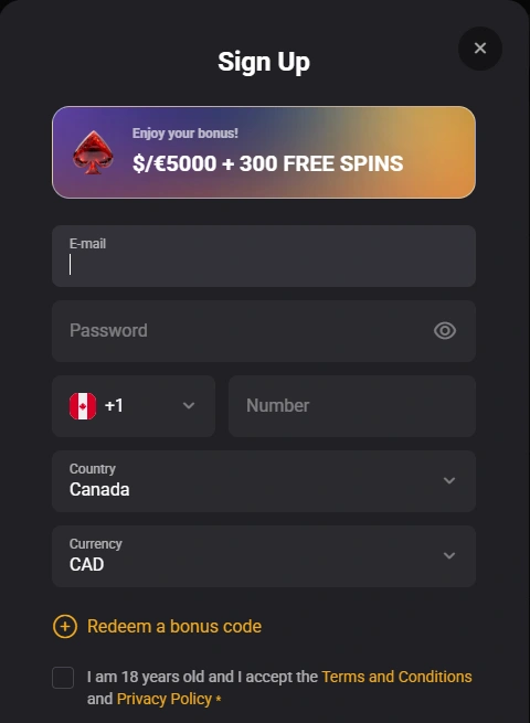 Rollero Casino Sign Up Country Currency