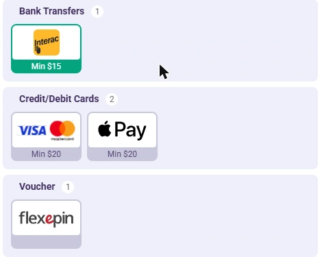 SafeCasino All Payment Methods
