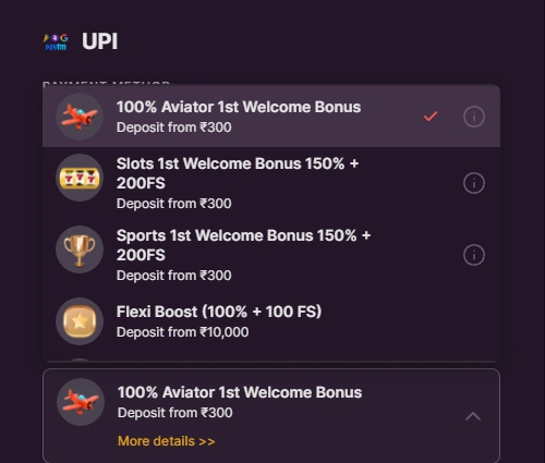 Batery Casino Deposit Bonus Selection