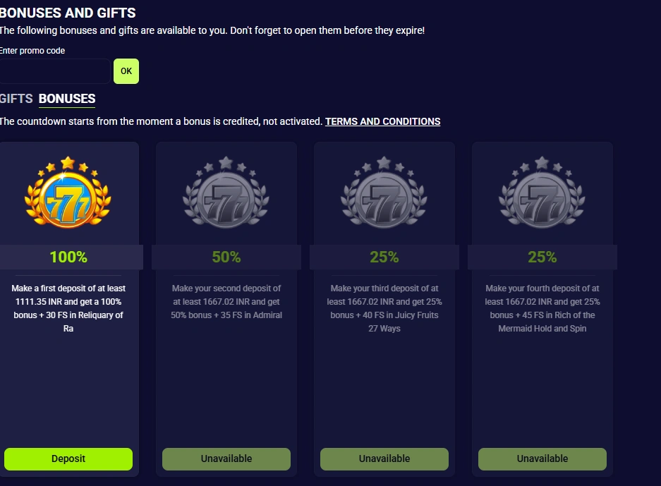 FairPari Bonuses and Gift Ladder