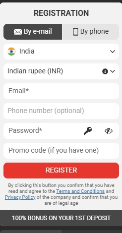 Megapari Casino Sign Up Form