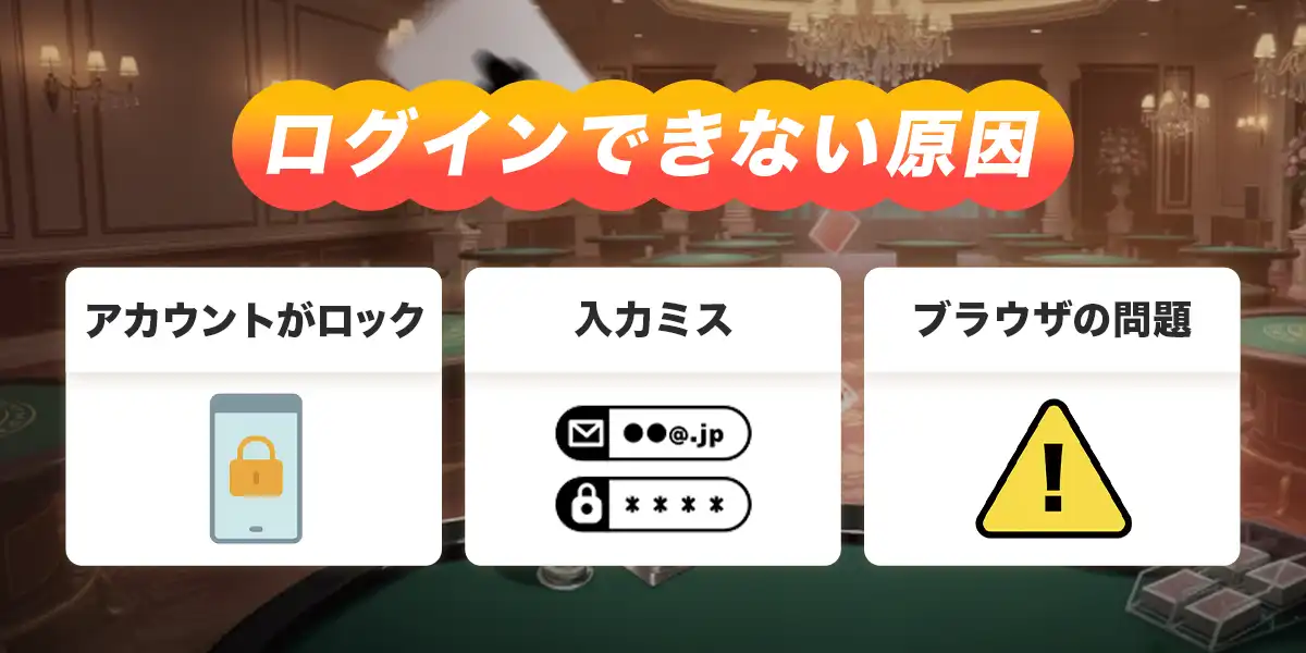ボンズカジノへログインできない時の原因と対処法