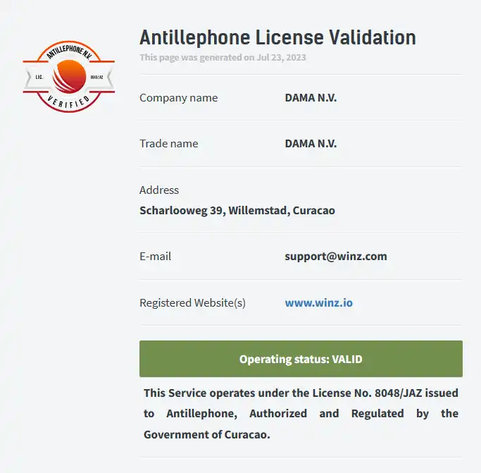 ウィンズのライセンス