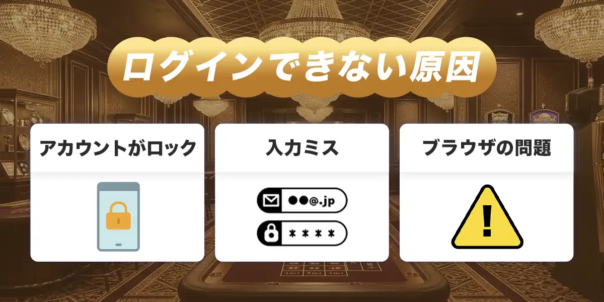 ライブカジノハウスへログインできない時の原因と対処法