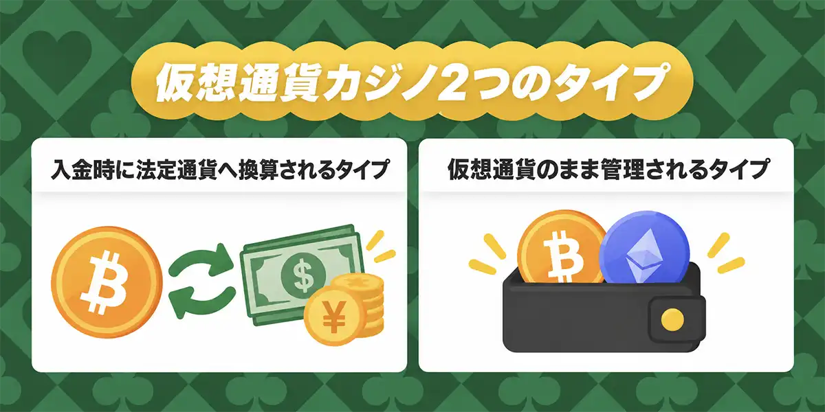 仮想通貨カジノ2つのタイプ